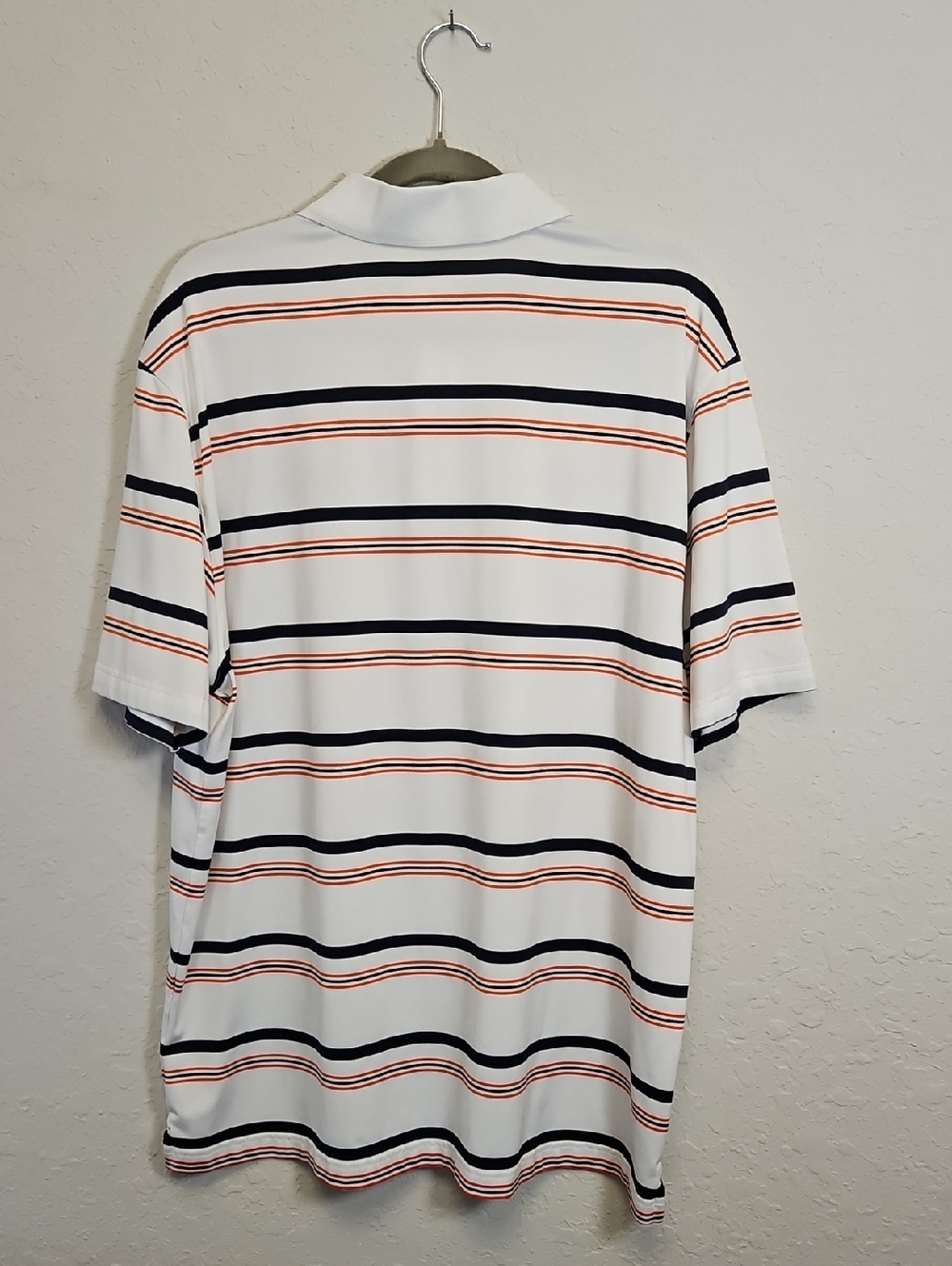Under Armour Mens Polo with Navy/Orange Stripes, Auburn Tigers, XL Loose Fit - Picture 5 of 10
